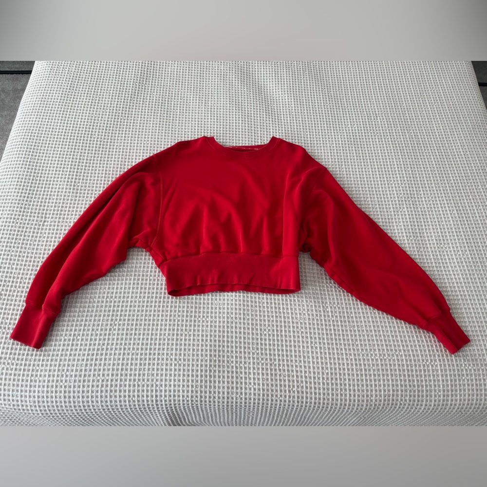 TNA Red Crewneck Cropped Sweatshirt